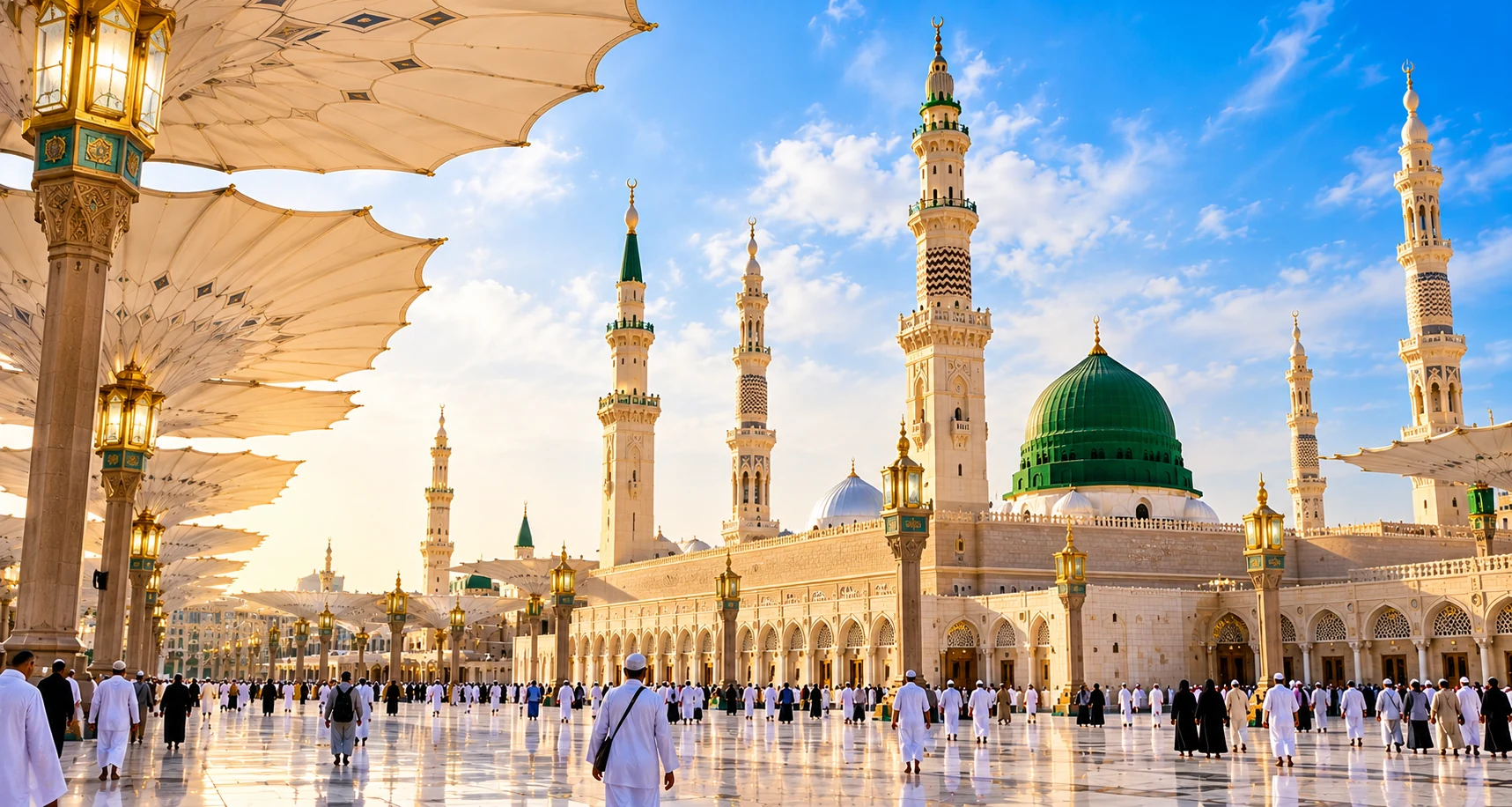 Pilgrims at Masjid an-Nabawi
